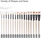 Watercolor Brush Set, 17 Pcs Professional Paint Brushes with Case for Beginners and Artists, Various Shapes, Optimized Hairs for Watercolor, Gouache, Ink, Tempera, and Fabric Painting